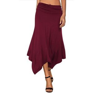 NEW Summer Casual Skirt Soft Flowy Handkerchief Midi S